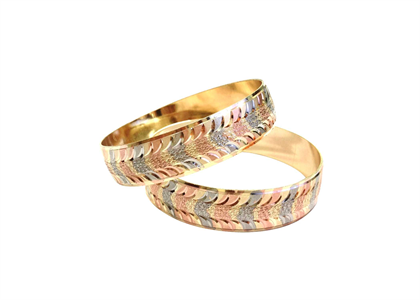 Tri Tone Plated | Laser Bangles